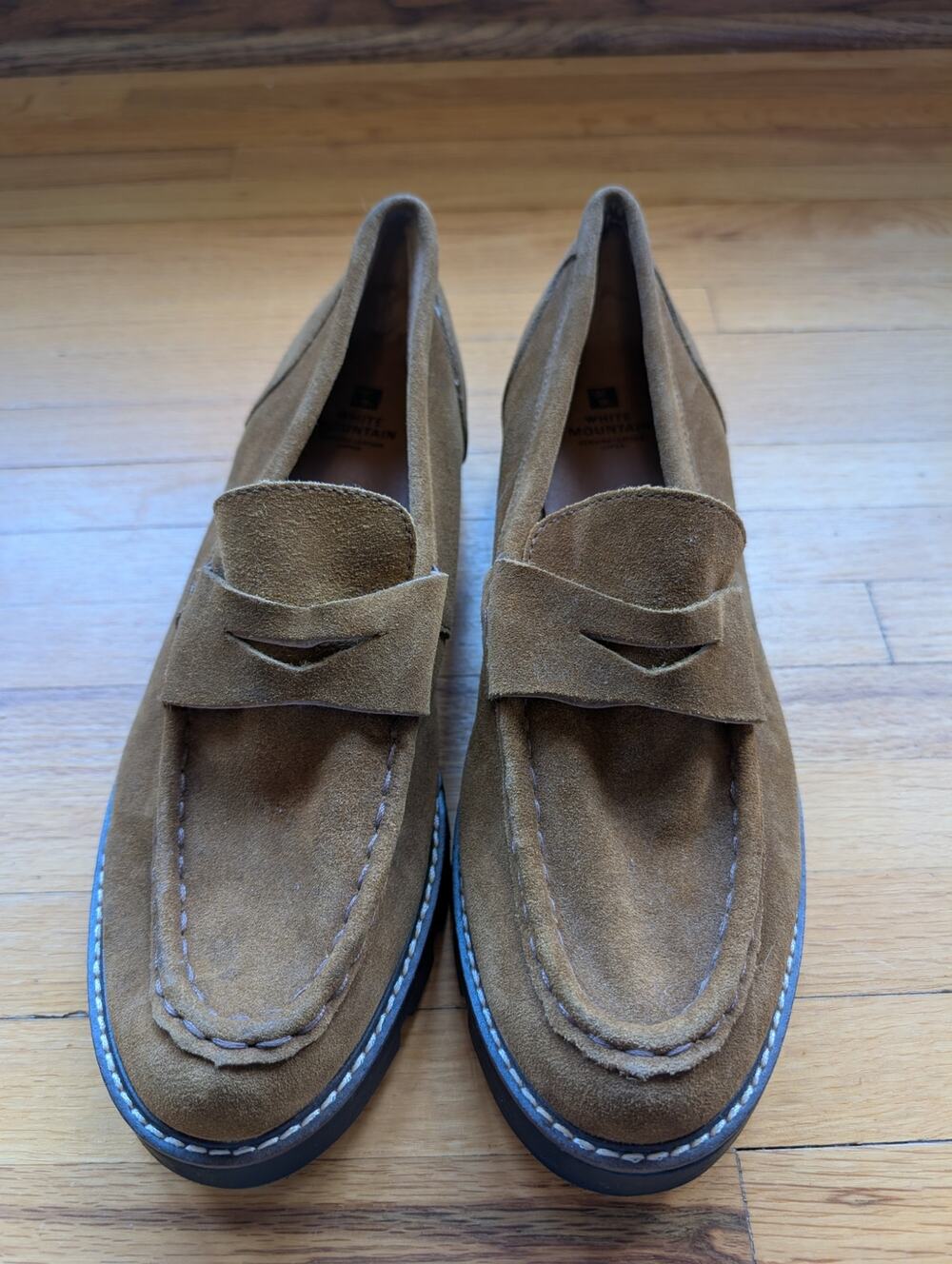 Vintage Leather Brown Tan Loafers Women's Sz 11 Y2K Career Wear Work Shoes